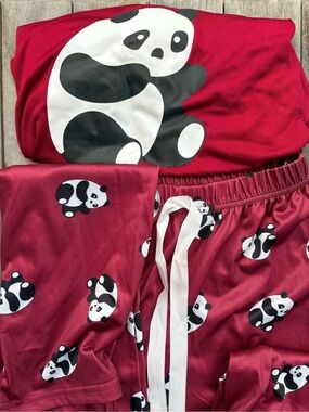 Red Panda Print Pajama Set